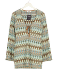 4th & Reckless Blue / Brown Zig Zag Knot Cover Up Dress UK 8