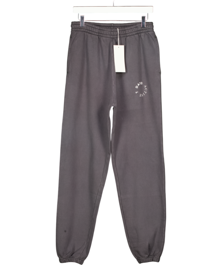 7 DAYS ACTIVE Grey Premium 100% Cotton Monday Relaxed fit Sweat Pant Joggers UK M/L