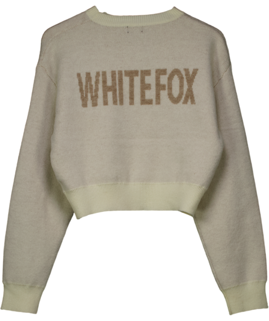 White Fox Cream Knitted Jumper UK XS/S