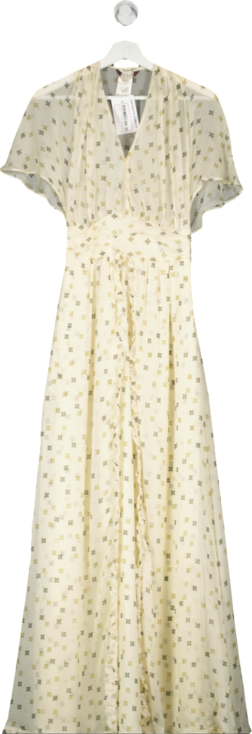 Paul & Joe Cream Silk Maxi Dress UK 8
