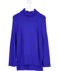 REISS Blue Florere Supersoft Cashmere Mix Oversize Roll Neck Jumper UK S