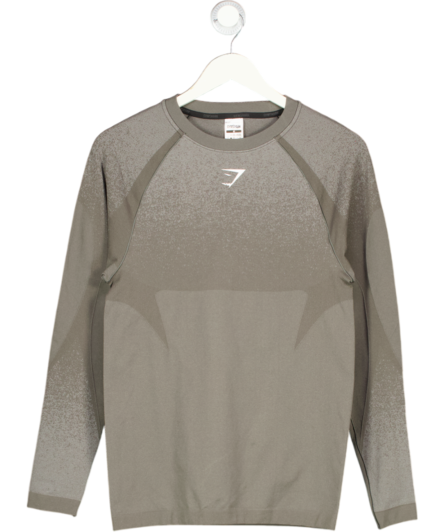 gymshark Grey Shadow Seamless Long Sleeve T-shirt UK M