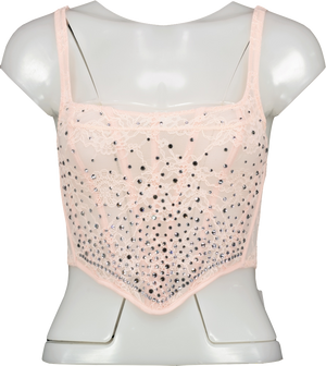 Victoria's Secret Pink Embellished Lace Corset Top BNWT UK XS