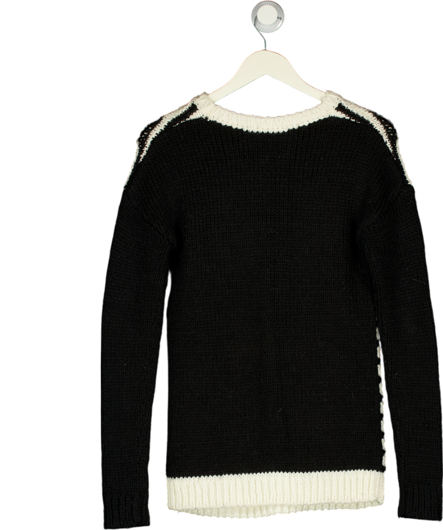 Tibi Black Chunky Patterned Knitted Jumper UK XS