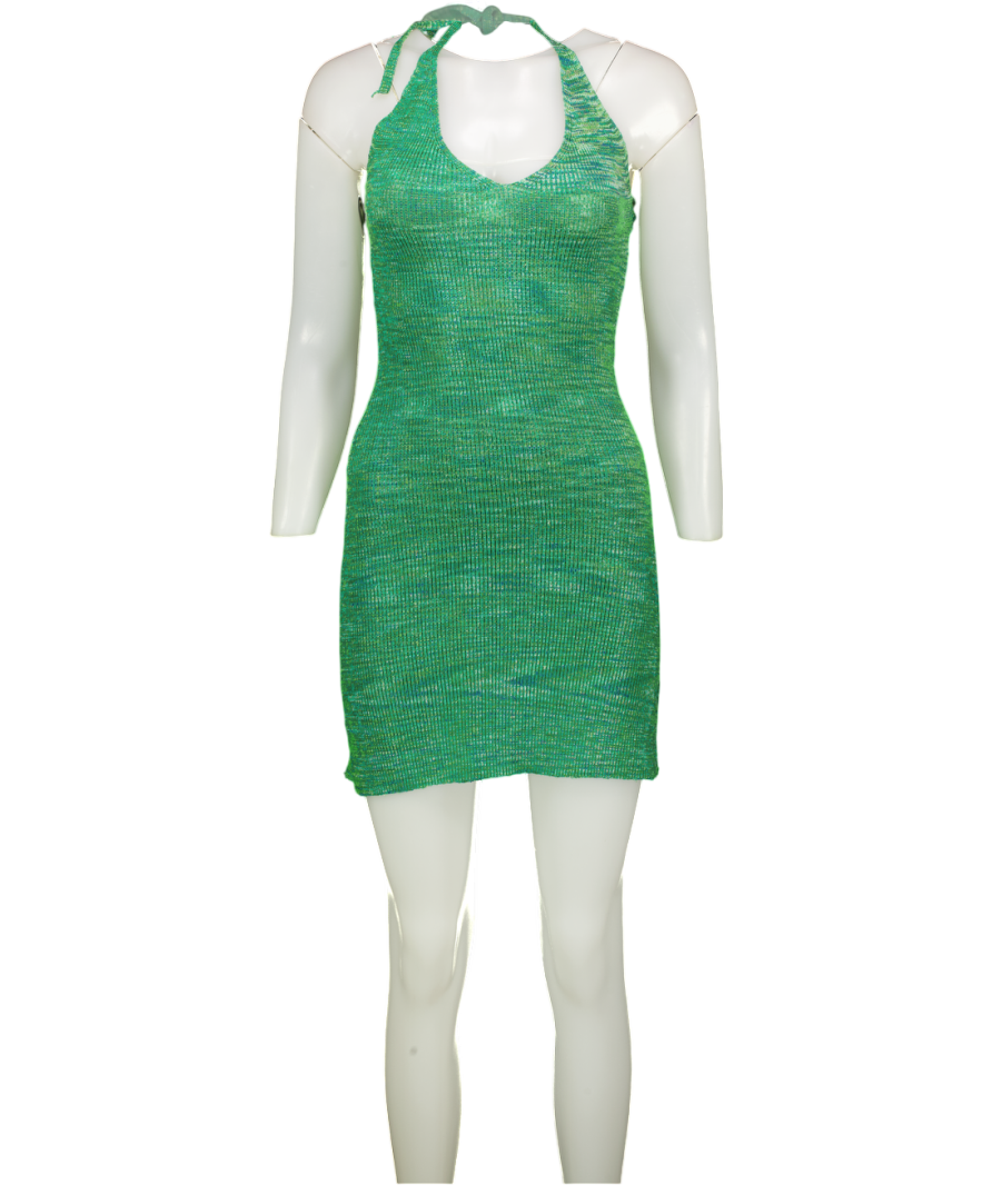 Rumours Green Knit Midi Dress UK S