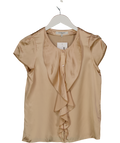 LK Bennett Beige 100% Silk Sleeveless Blouse UK 8