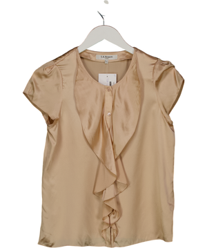 LK Bennett Beige 100% Silk Sleeveless Blouse UK 8