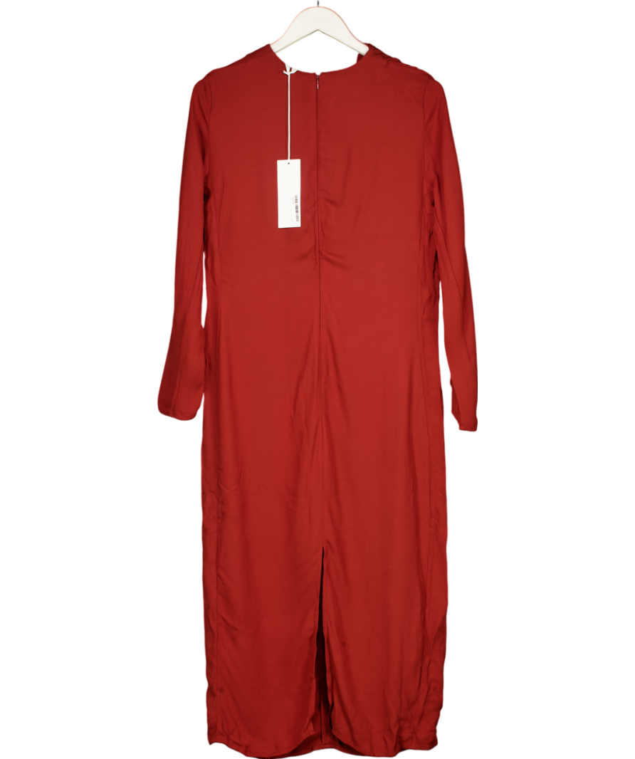 ARKET Rust Brown Fluid Long Sleeve Dress UK 8