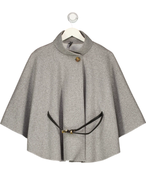 New Collection Grey High Neck Belted Cape Jacket UK S