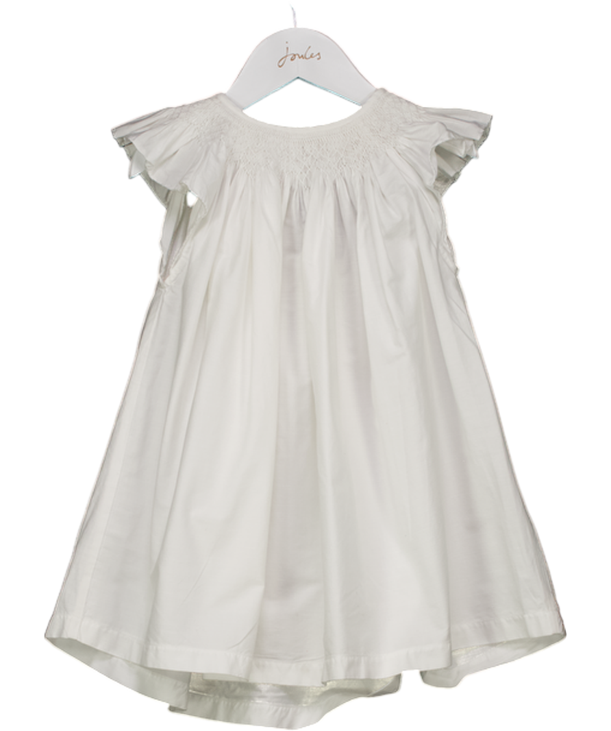 SMOCK LONDON White Cotton Smocked Neck Summer Dress 2-3Years