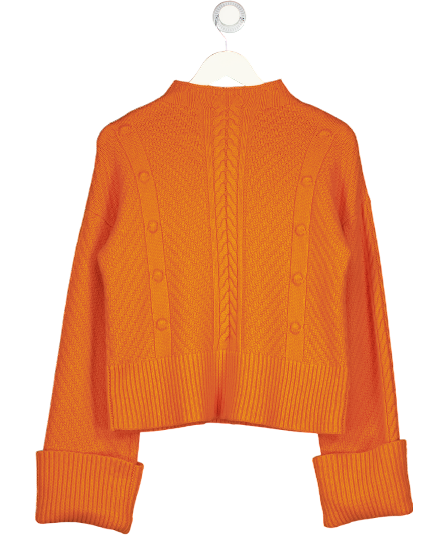 ME + EM Orange Merino Wool & Cashmere Bobble Knit Jumper UK XS
