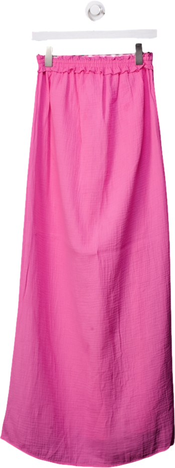 Bird & Knoll Pink Kahlo Strapless Cotton Dress UK XS