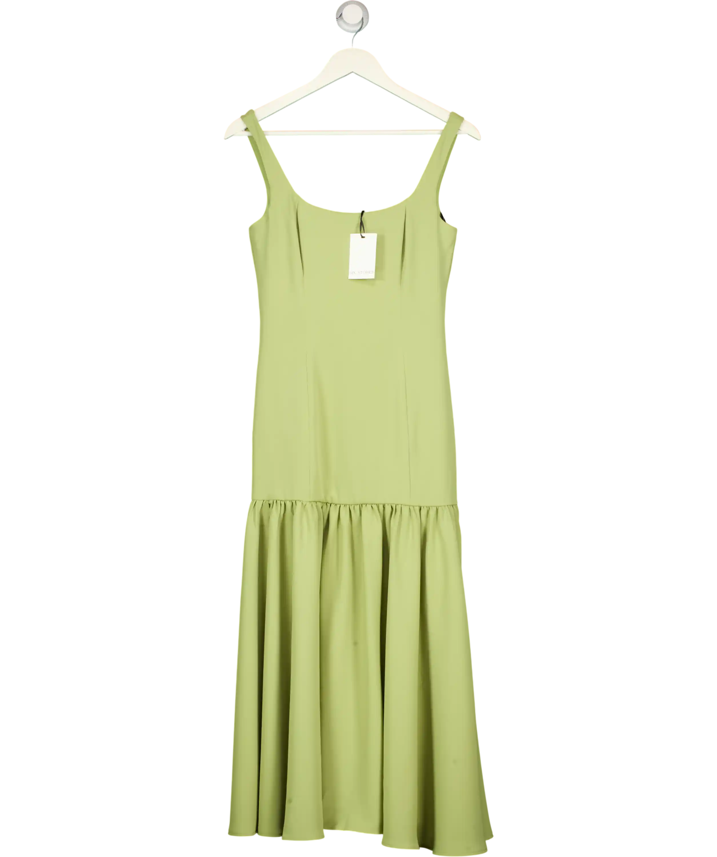 Six Stories Green Drop Waist Maxi Dress UK 8