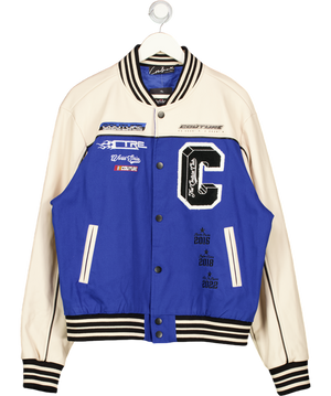 THE COUTURE CLUB Blue World Series Varsity Jacket UK L