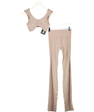 SEFI 2-piece Beige Activewear Bra & Leggings Set UK XS