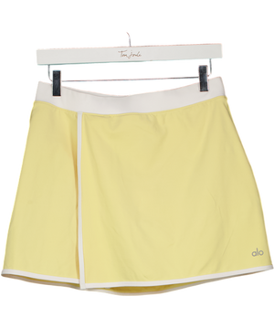 ALO Yellow Wrap Front Tennis Skirt UK M