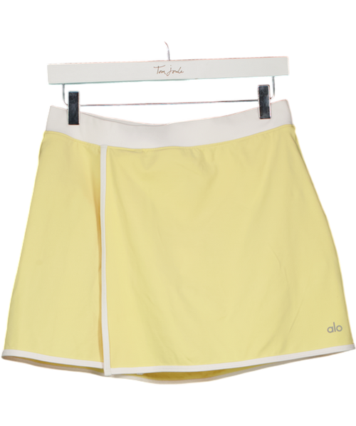 ALO Yellow Wrap Front Tennis Skirt UK M