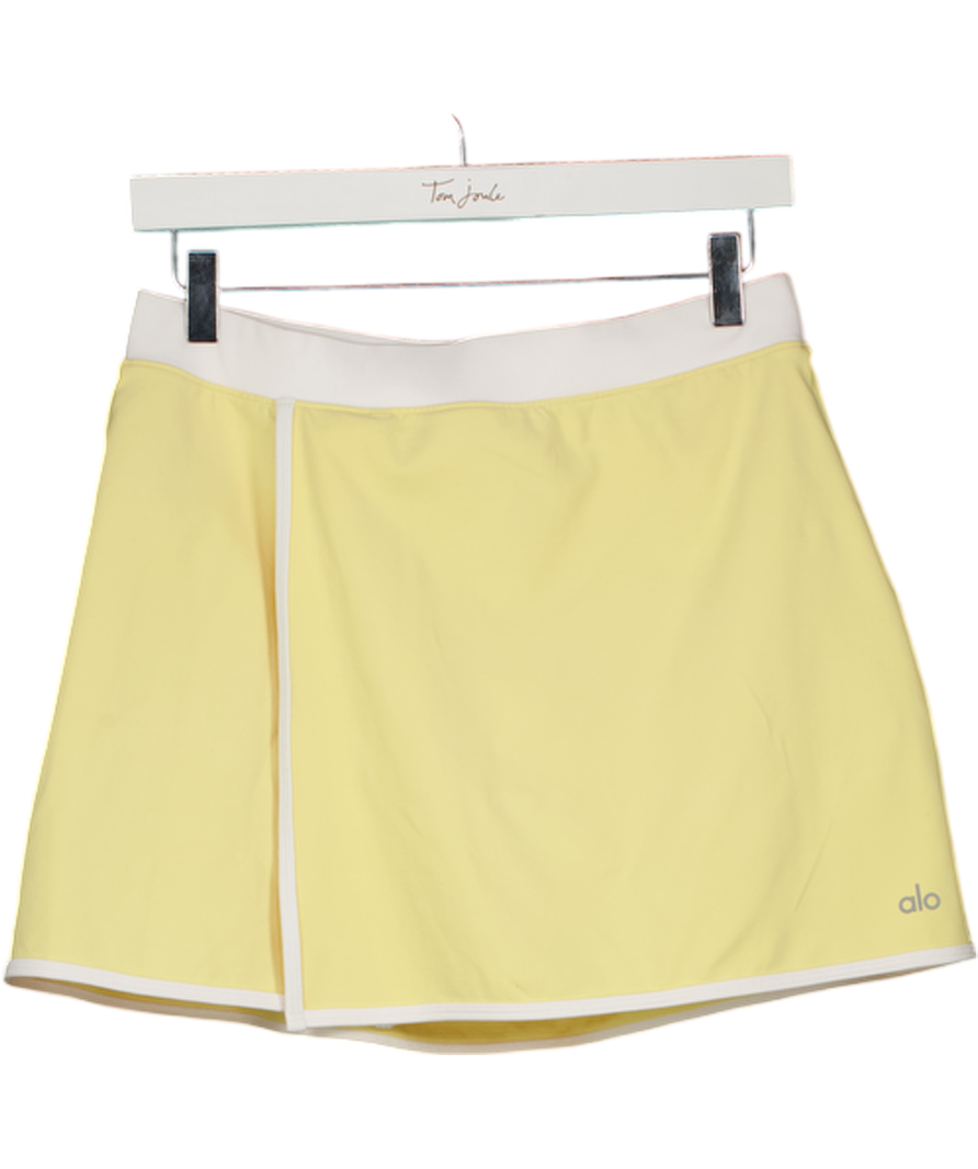 ALO Yellow Wrap Front Tennis Skirt UK M