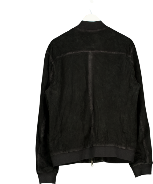AllSaints Black Kemble Suede Bomber Jacket UK XL