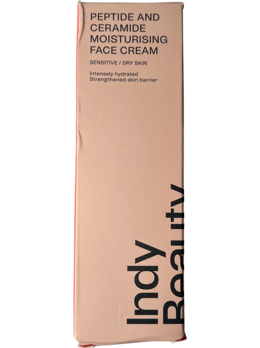 Indy Beauty Pink Peptide and Ceramide Moisturising Face Cream Sensitive Dry Skin 50ml