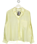 ZARA Butter Yellow Zw Collection Embroidered Pocket Shirt UK M