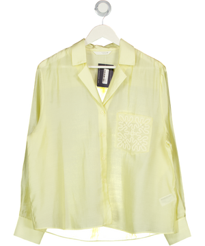ZARA Butter Yellow Zw Collection Embroidered Pocket Shirt UK M