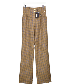HOLLAND COOPER Brown / Blue Houndstooth Trousers UK 8