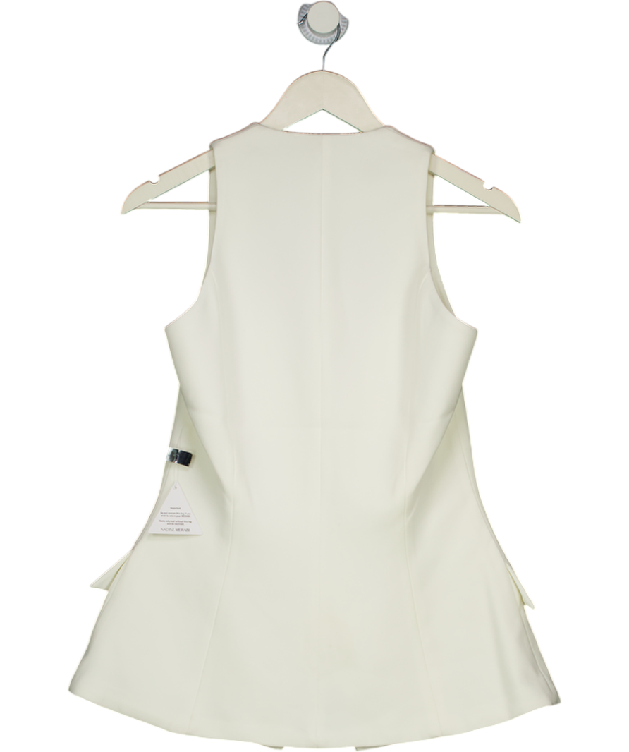 NADINE MERABI Zoe White Statement Button Waistcoat Top UK 10