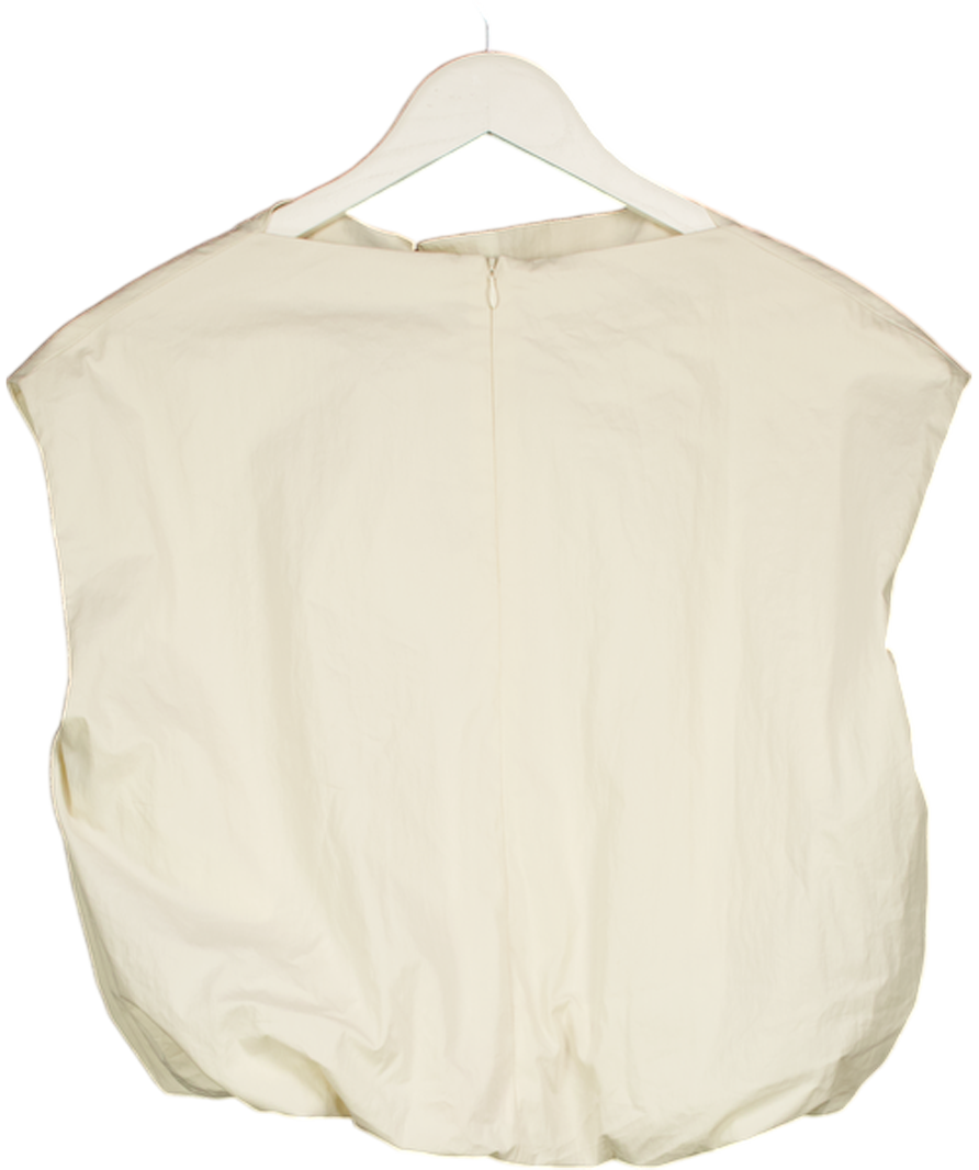 ZARA Cream Bubble Hem Sleeveless Top UK S