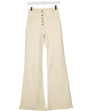 REISS Cream Cali Flared Jeans, Ecru W25