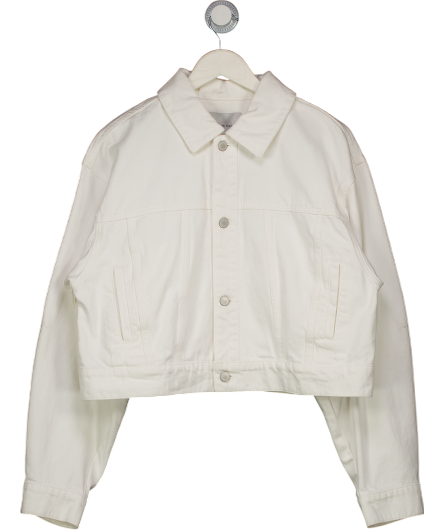 FRIENDS WITH FRANK Ivory White The Laura Balloon Sleeve Denim Jacket UK S