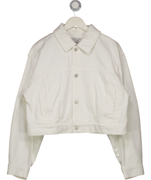 FRIENDS WITH FRANK Ivory White The Laura Balloon Sleeve Denim Jacket UK S