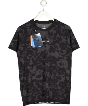 Young LA Black Digital Camo Compression T-shirt UK L