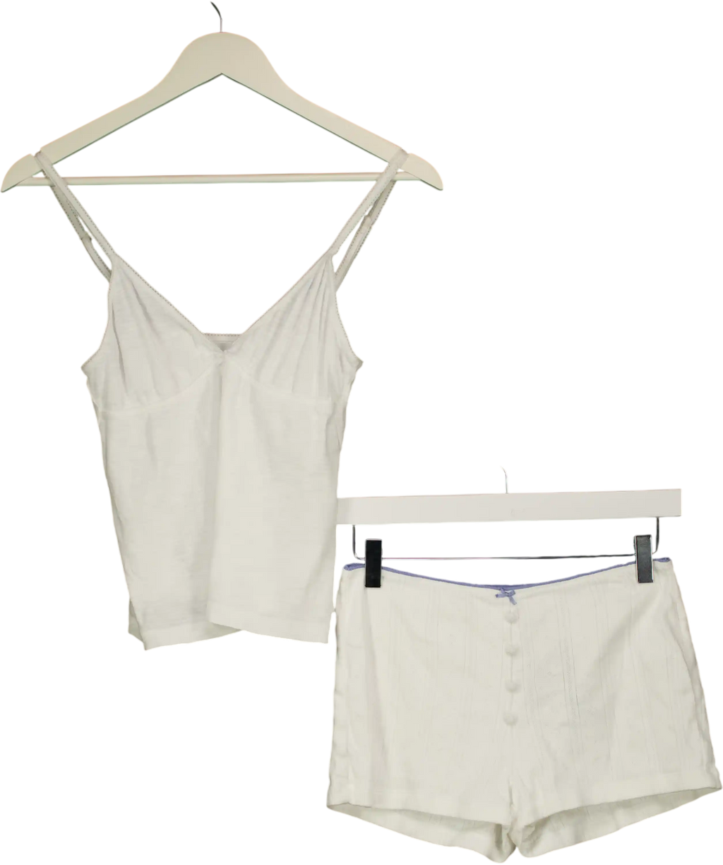 Papi Lav White Tank Top With Shorts UK S