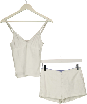 Papi Lav 2-piece White Tank Top With Shorts UK S