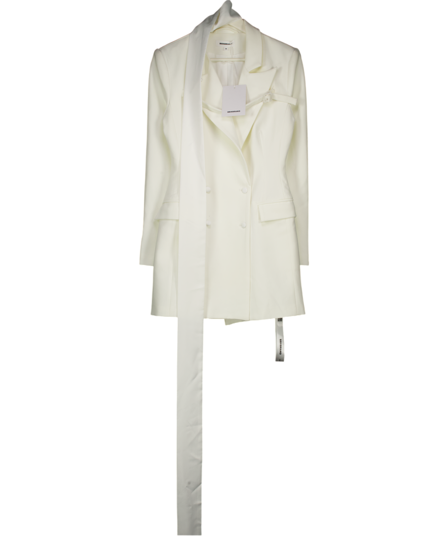 BBX BRAND Ivory White Hourglass Wrap Neck Blazer Dress UK 8