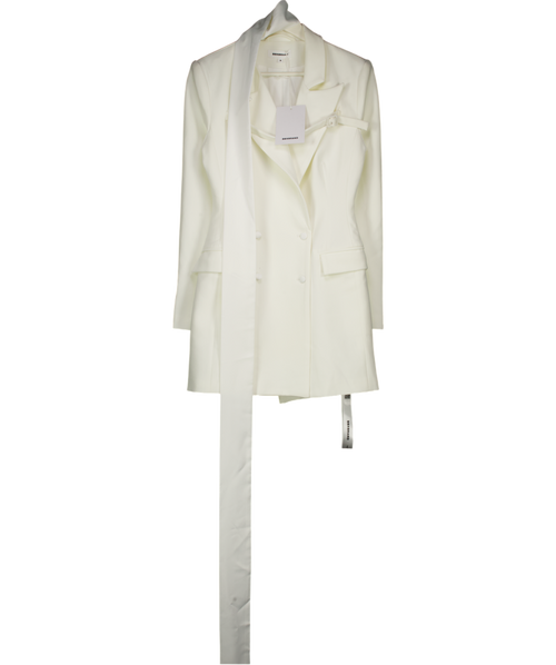 BBX BRAND Ivory White Hourglass Wrap Neck Blazer Dress UK 8