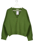 ONE'S TASTE Olive Green Wool Blend V-neck Cardigan One Size