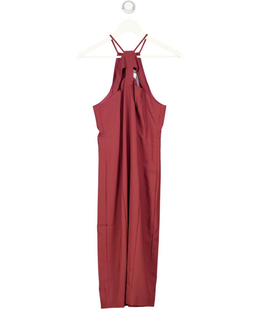 BY ANTHROPOLOGIE Burgundy Red Cut Out Halter Neck Shift Dress UK M