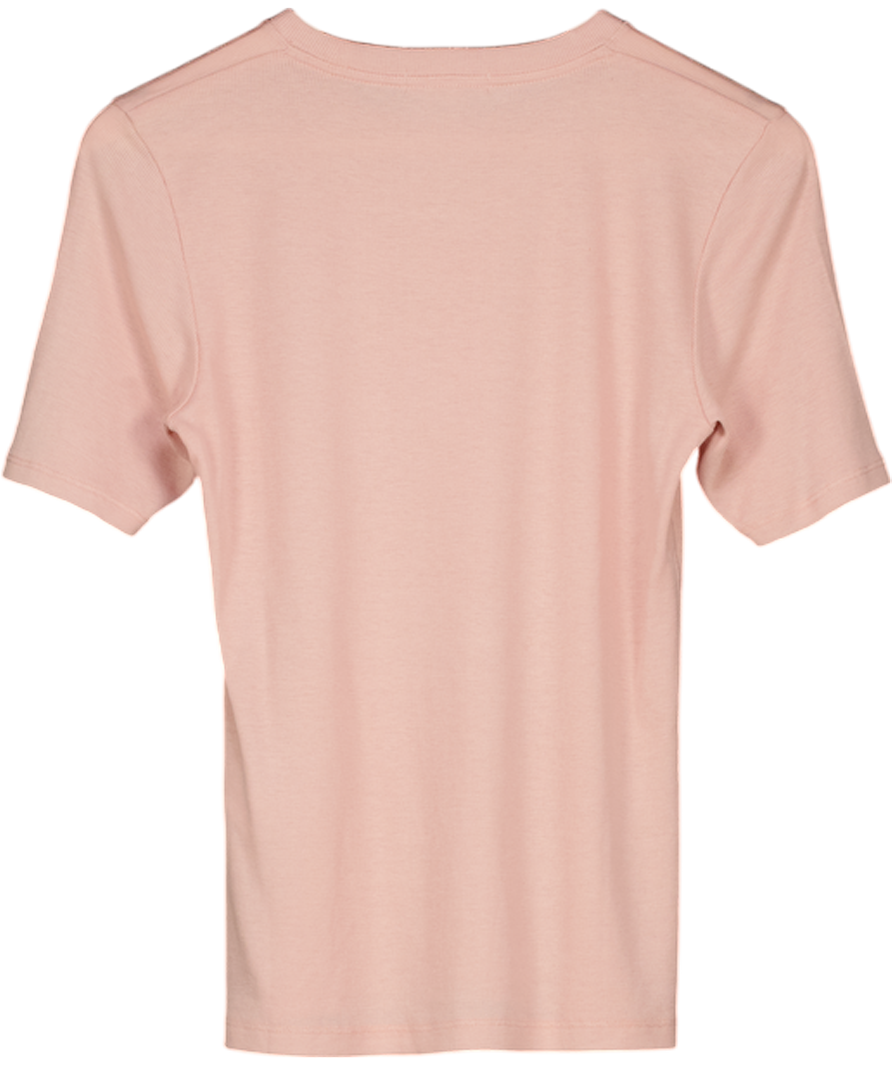 Rag & Bone Pink Dusty Pinkthe Rib Slim Ribbed Cotton-blend Jersey T-shirt UK M