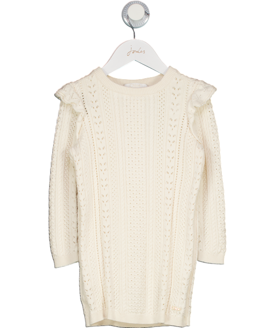 Chloé Cream Pointelle Knit Dress 4 Years