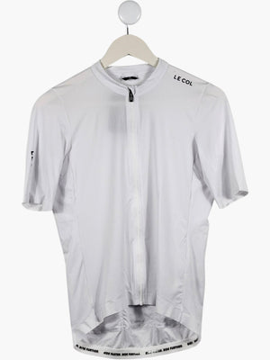 LE COL White Cycling Jersey Recycled Polyester UK M
