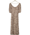 Mint Velvet Beige / Ivory Spot Print Boho Maxi Dress UK 12