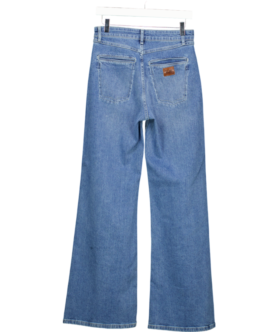 DONNA IDA Blue Kate The High Top Patch Pocket Relaxed Wide Leg Jeans W27