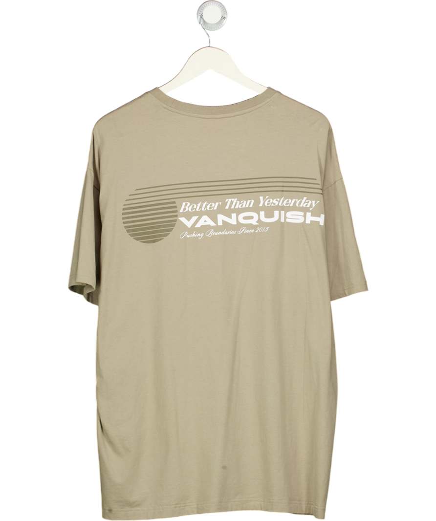 Vanquish Khaki Green Logo T-shirt UK L