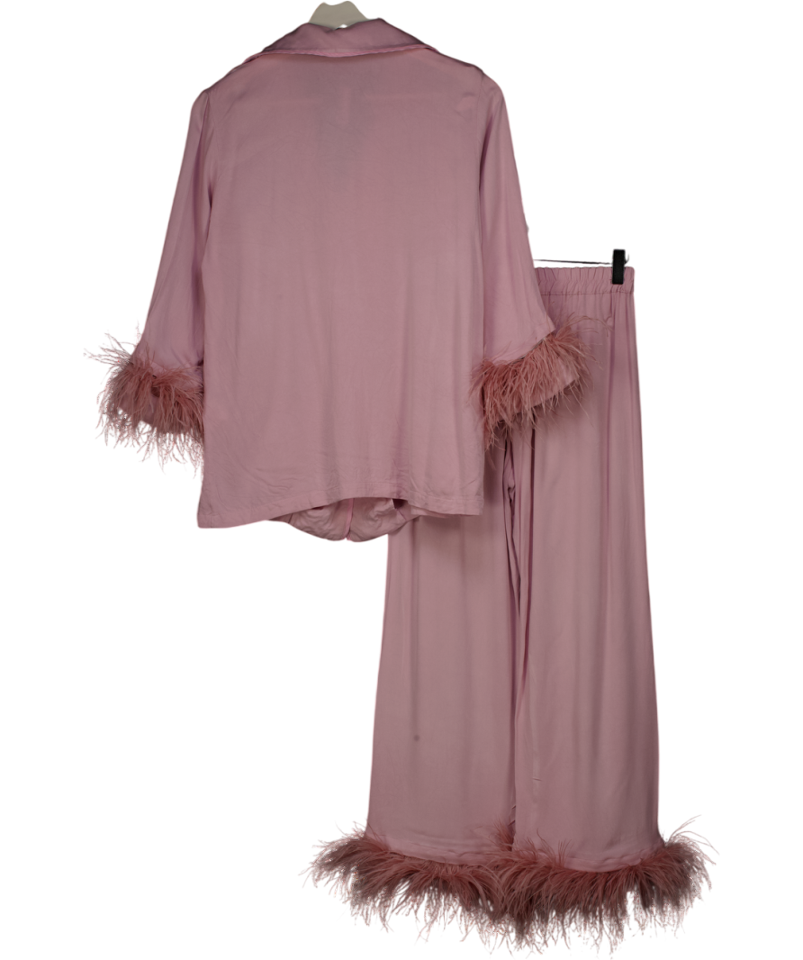 Sleeper Dusty Pink Party Pyamas Set With Detachable Feathers UK S