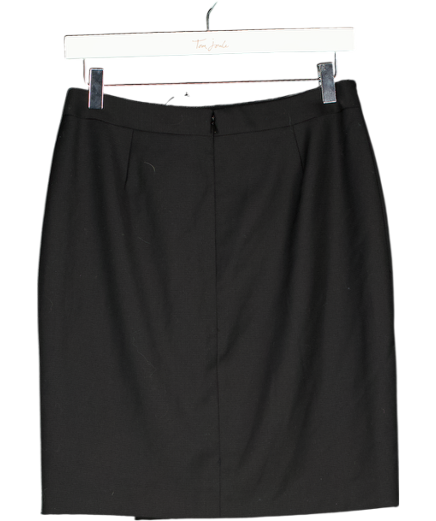 REISS Black Wool wrap detail Huxley Skirt UK 10