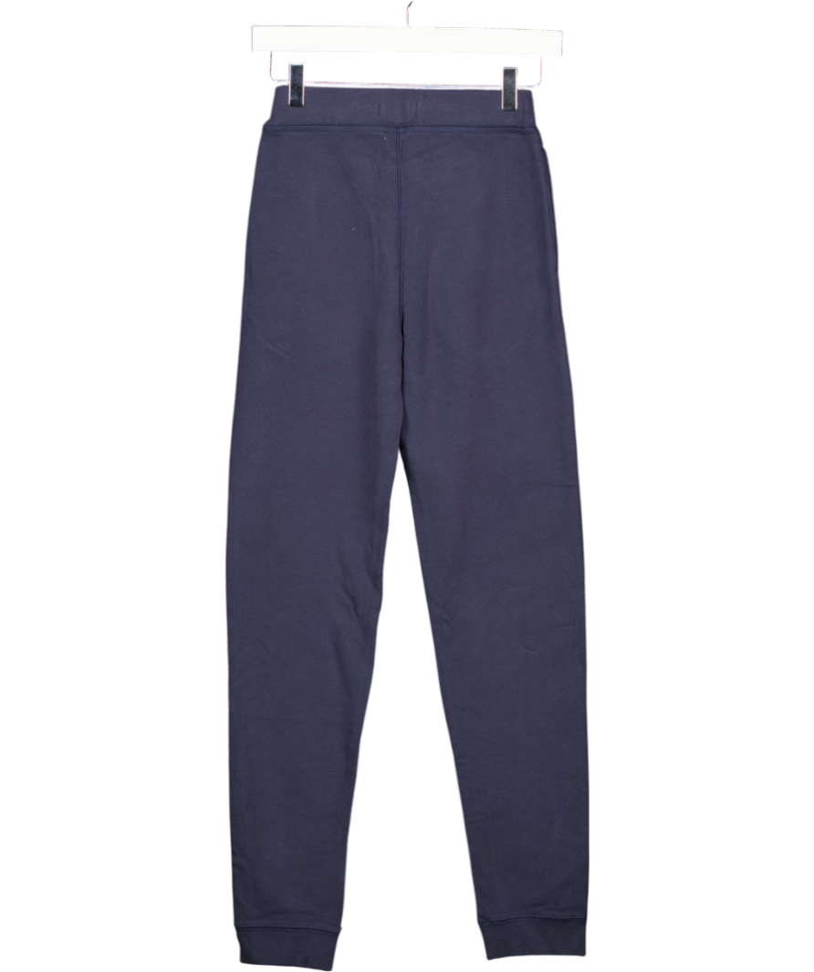 SUNSPEL Luxury Navy Blue 100% Organic Cotton Jogging Trousers UK XS