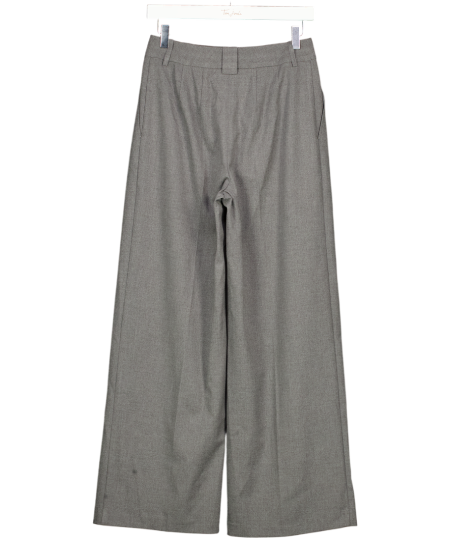 REISS Poppie Wide-leg Pleated Trousers In Grey UK 6