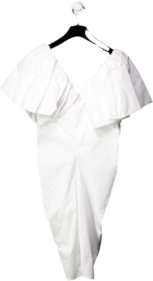 Philosophy di Lorenzo Serafini White Gathered Velvet-trimmed Cotton-poplin Mini Dress UK 10